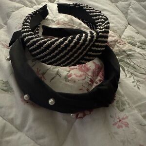 Chic Striped and Solid Headbands with Pearls